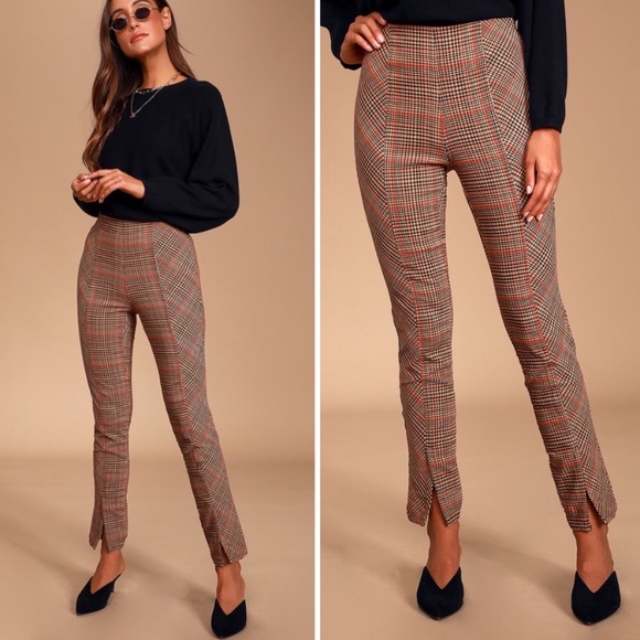 Free People Flyin High Skinny Plaid Pants